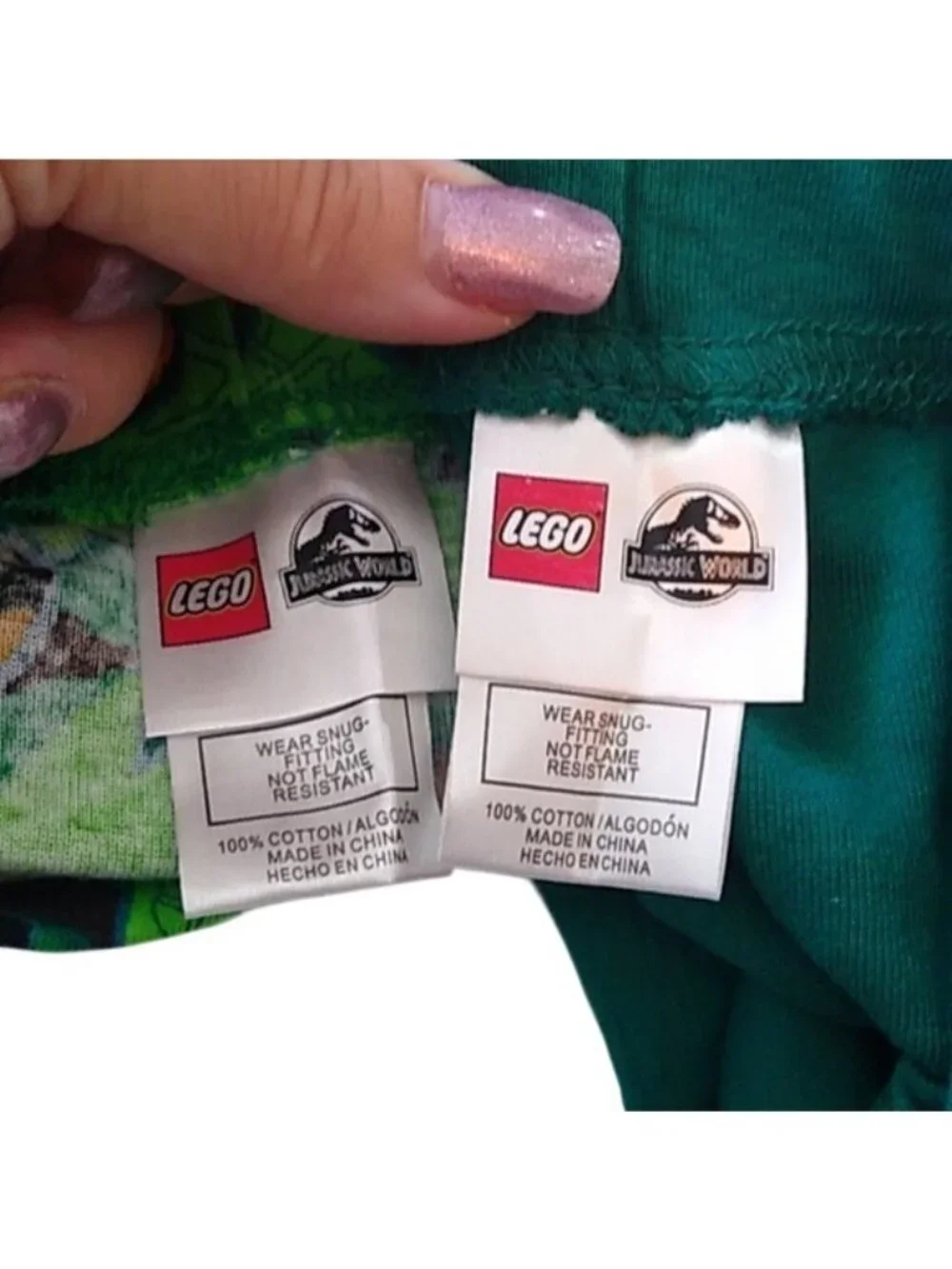 Lego x Jurassic World Dinosaurs 4-piece Pajamas Set Glow in the dark, Size 4